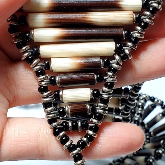 Porcupine Quill Beaded Handmade Choker Necklace 14" - Picture 13 of 13